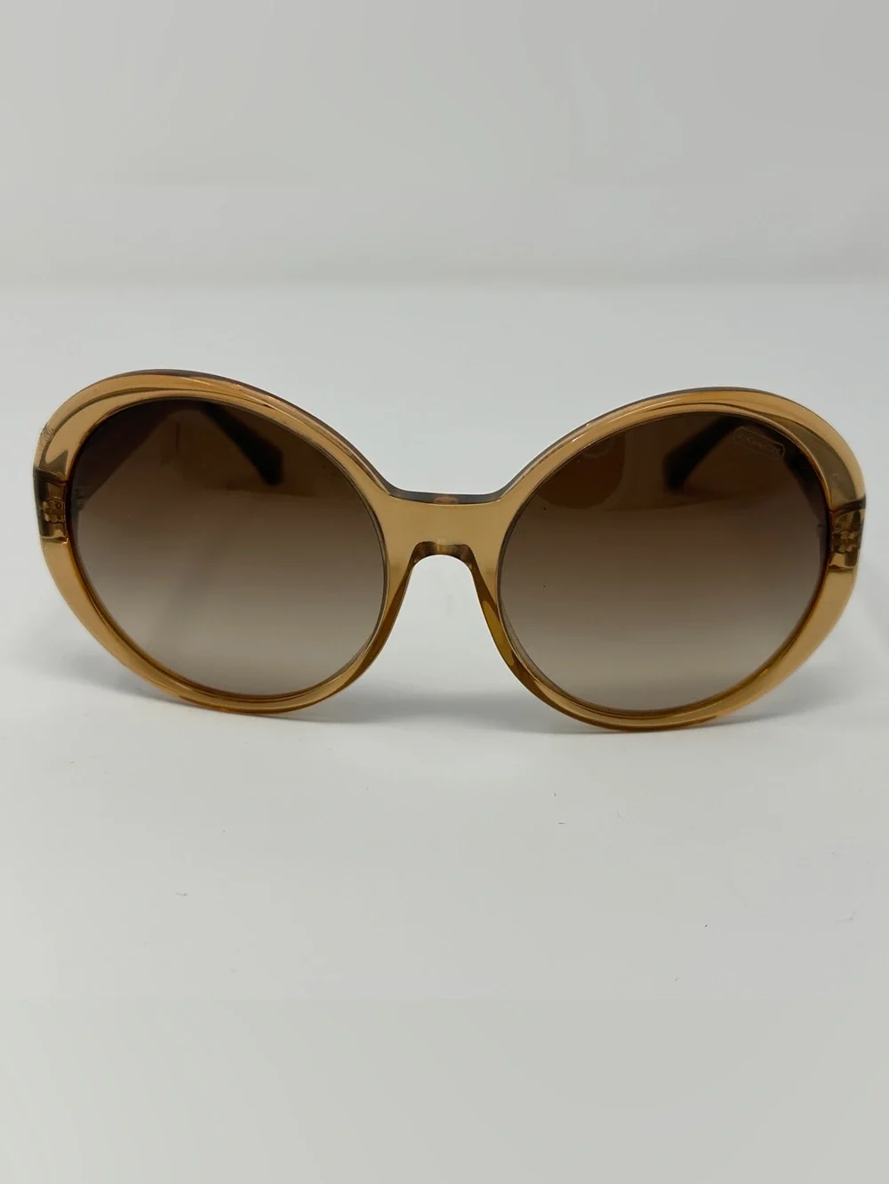 Coach - Round Oversized Brown Gradient Sunglasses for Women
